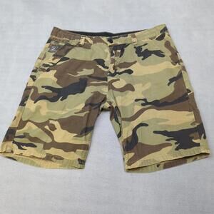 Famous Stars and Straps Green Camo Casual Skate Shorts Size 36